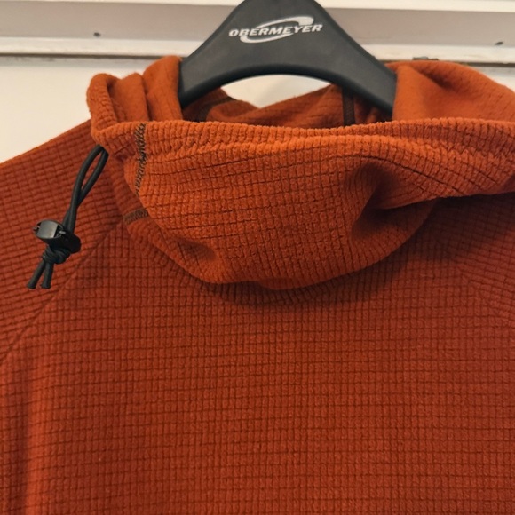 New Melanzana Women's Hooded Dress - Orange Blue - Medium - Micro Grid Hoodie - Picture 5 of 6